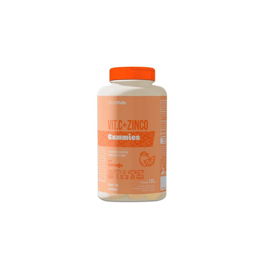 Clinic Mais Vit.c + Zinco Gummies Clinicmais 30 Gomas Laranja