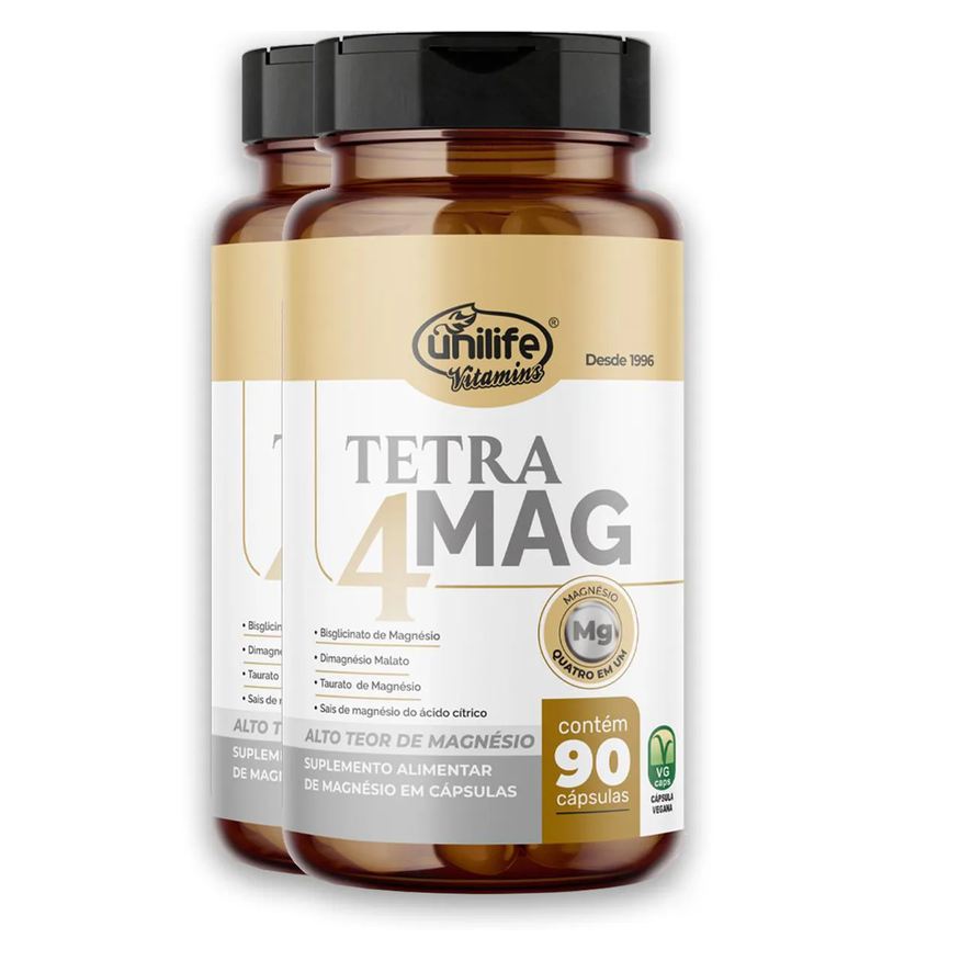 Unilife Kit 2 Tetra 4 Mag 90 Cápsulas Suplemento Alimentar