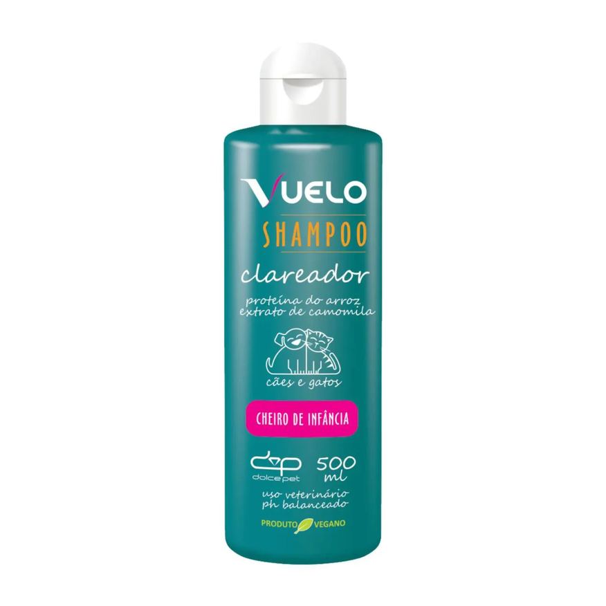 Clareador Shampoo Cheiro de Infância Vuelo Dolce Pet Cães e Gatos - 500ml