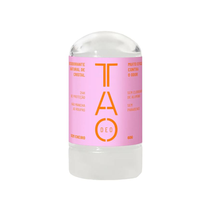 TAO Deo Desodorante Natural Stick Cristal Sem Perfume Rosa 60g