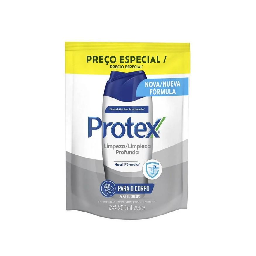 Protex Refil Sabonete Líquido Corporal Antibacteriano Limpeza Profunda 200ml