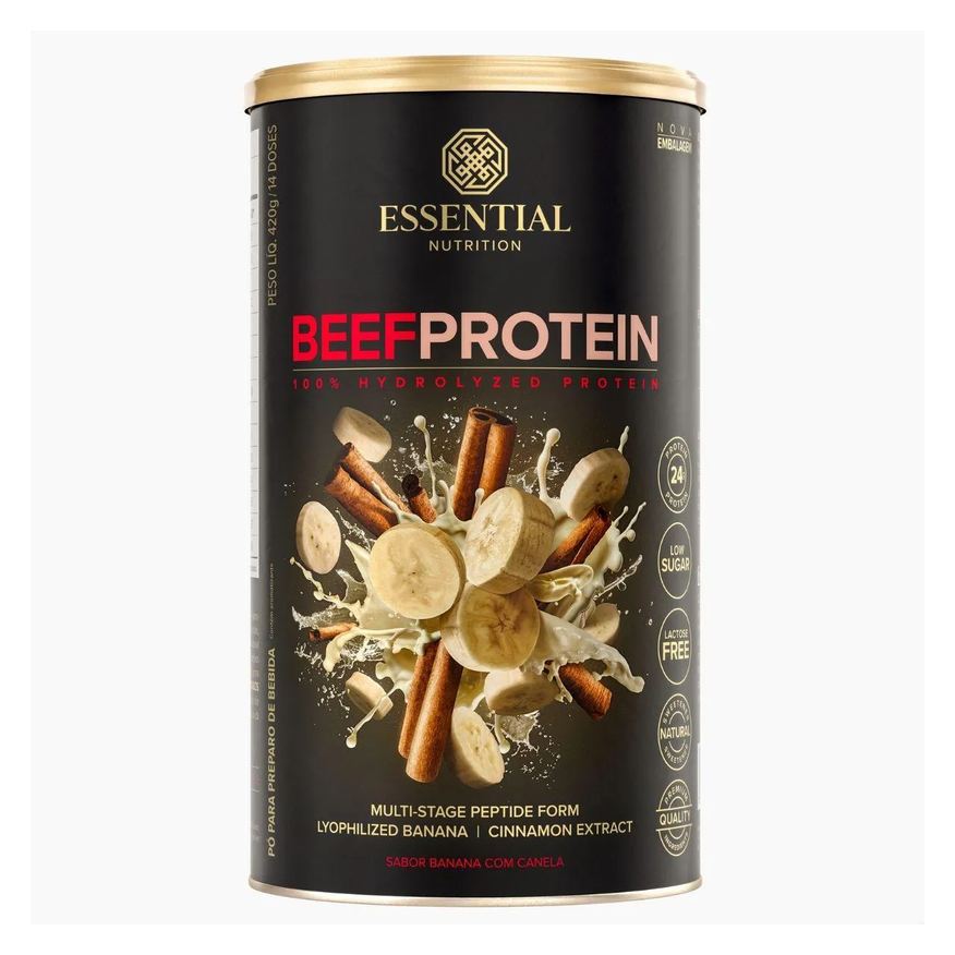 Essential Nutrition Beef Protein da Carne 420g Banana COM Canela