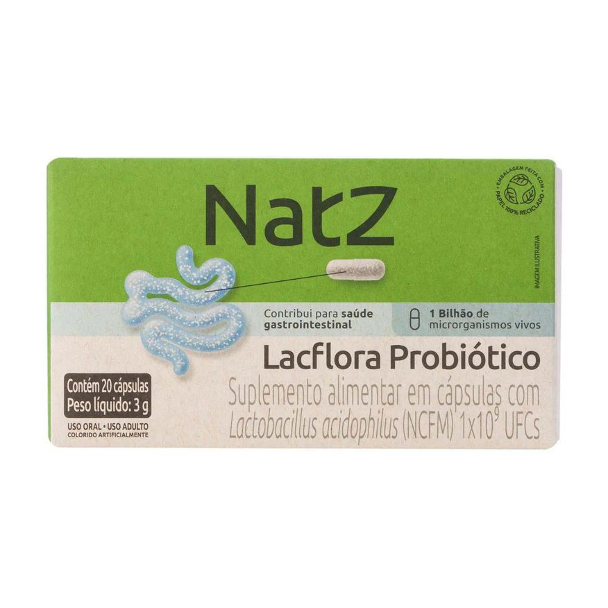 Lactobacillus Probiótico Acidophilus Natz 20 cápsulas