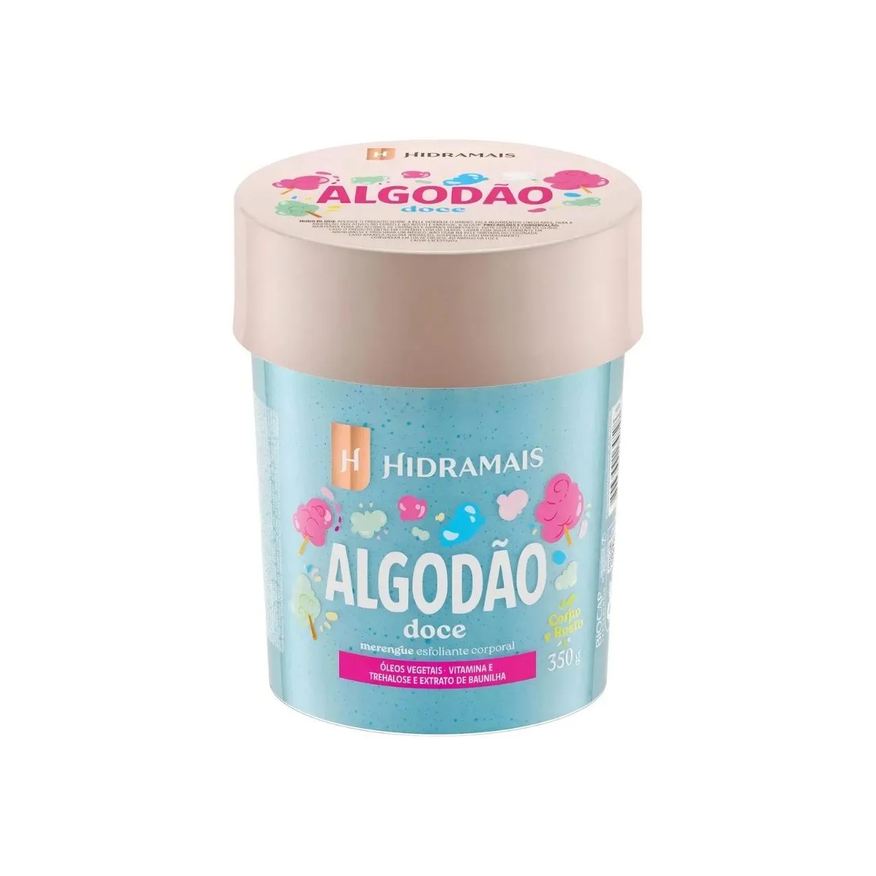 Hidramais Esfoliante Corporal Algodão Doce - Merengue Cremoso, Hidratante e Suave - 350g