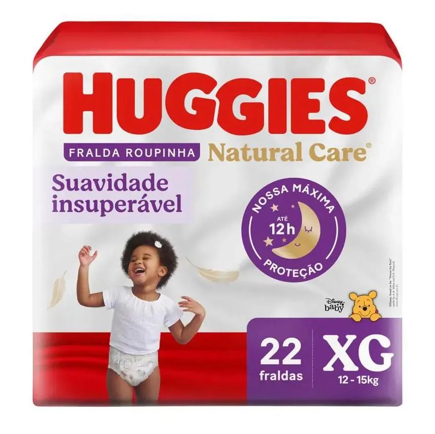 Huggies Fralda Calça Natural Care Roupinha Disney Baby Mega Xg – 22 Unidades