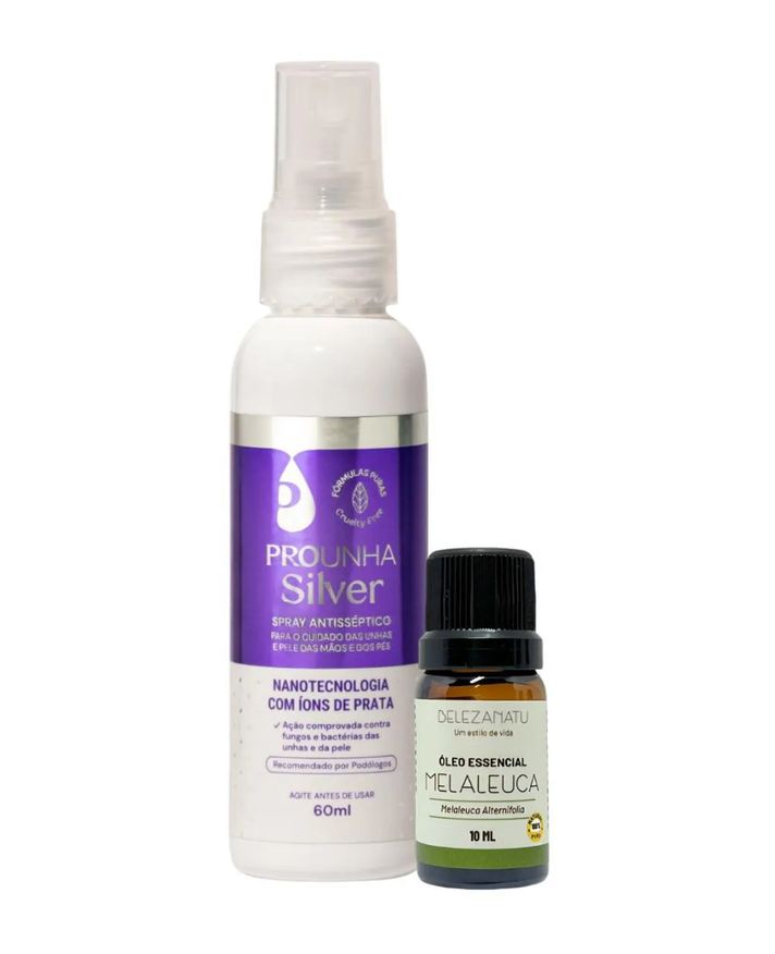 Pro Unha Kit Pro Silver 60ml e Óleo Essencial Melaleuca Belezanatu