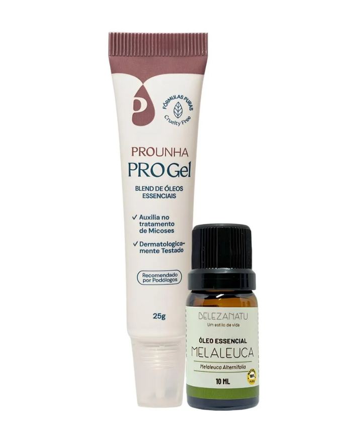 Pro Unha Kit Pro Gel 25ml e Óleo Essencial Melaleuca Belezanatu