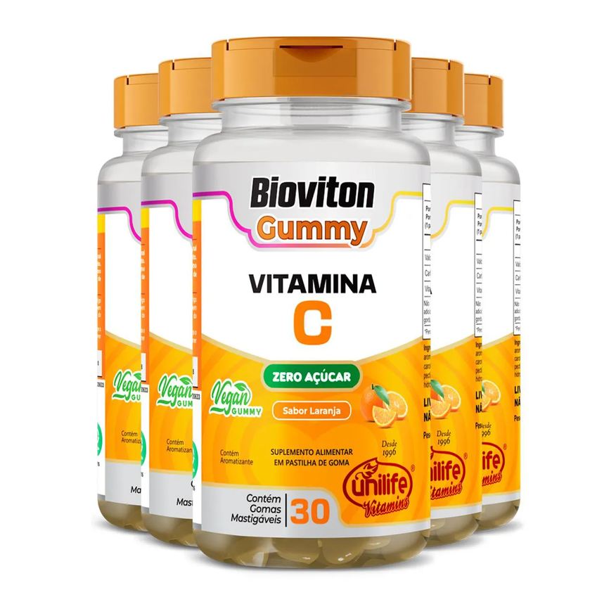 Unilife Kit 5 Gummy Vitamina C Laranja 30 Gomas