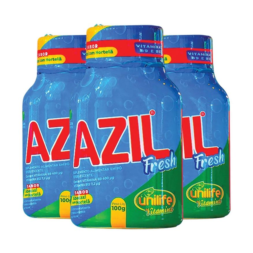 Unilife Kit 3 Azil Fresh Abacaxi e Hortelã 100g