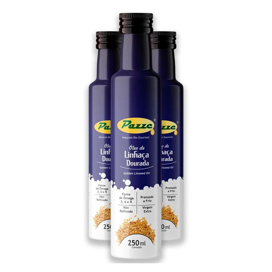 Pazze Kit 3 Óleo de Linhaça Dourada 250ml