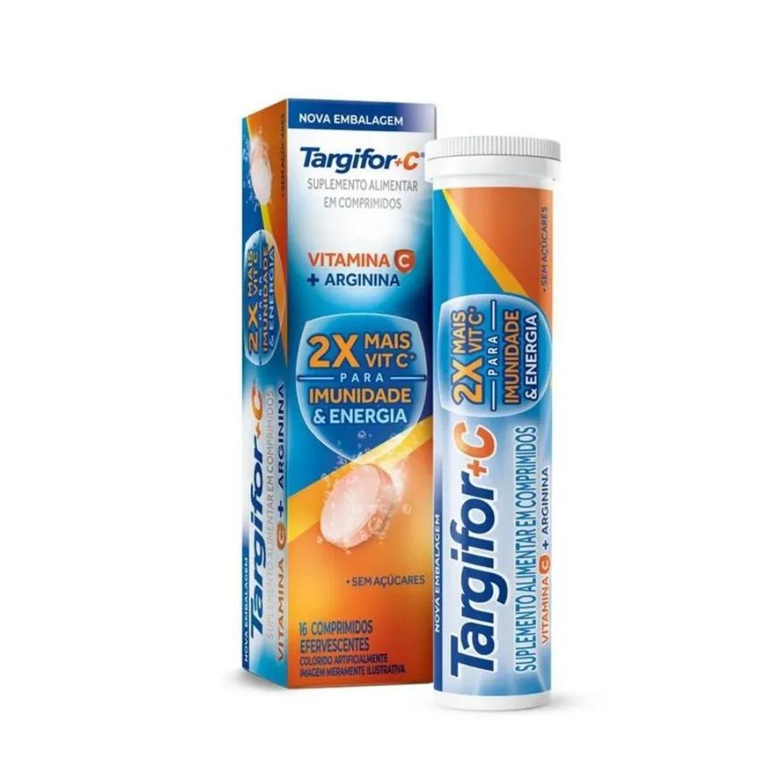 Targifor Suplemento Alimentar C + Arginina Sabor Laranja 16 Comprimidos Efervescentes