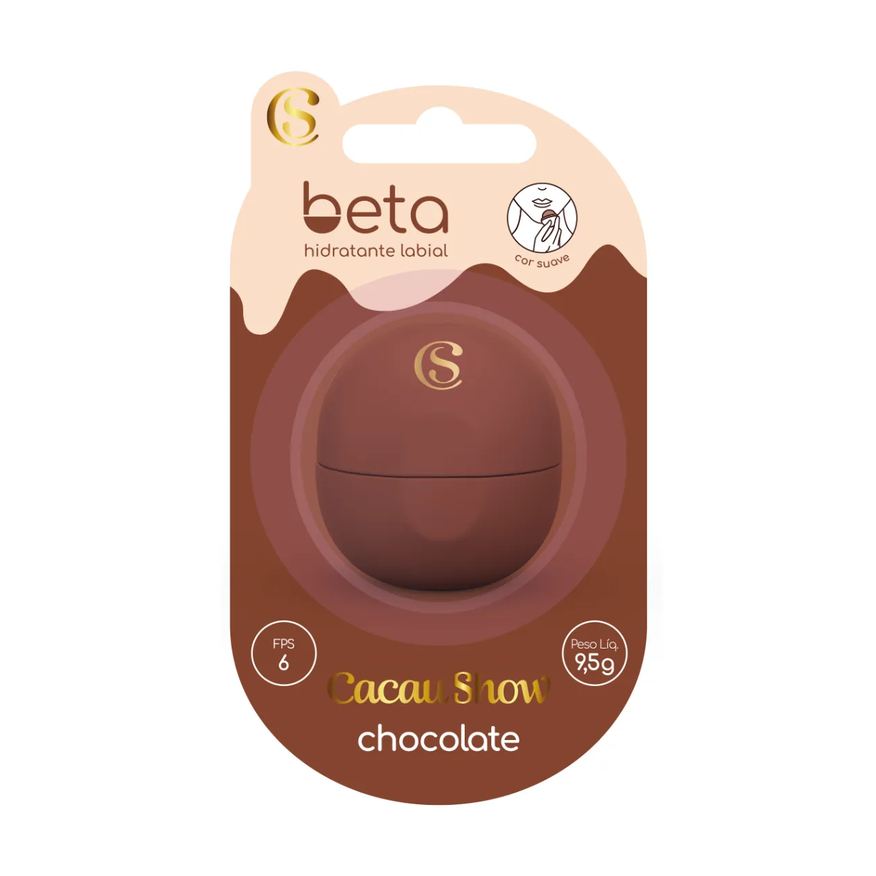 Beta Hidratante Labial Cacau Show Chocolate FPS 6 Cor Suave 9,5g