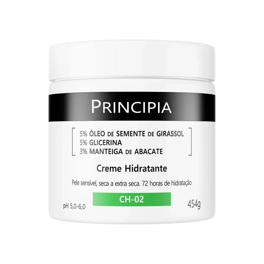 Principia Creme Hidratante Corporal Skincare CH-02 Óleo de Semente de Girassol + Glicerina + Manteiga de Abacate 454g