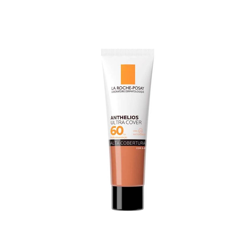 Anthelios Protetor Solar Facial La Roche-Posay Ultra Cover FPS 60 Cor 5.0 Proteção Total para Tom Escuro 30g