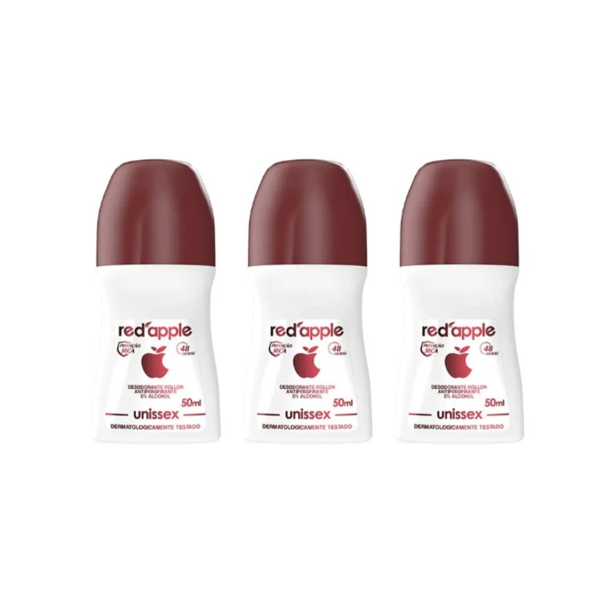 Red Apple Kit 3Un Antitranspirante Roll-On Unissex