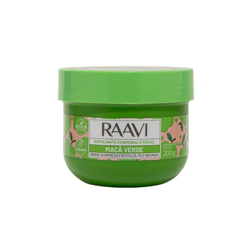 Raavi Creme Esfoliante Maçã Verde Renovacao Corporal 200g
