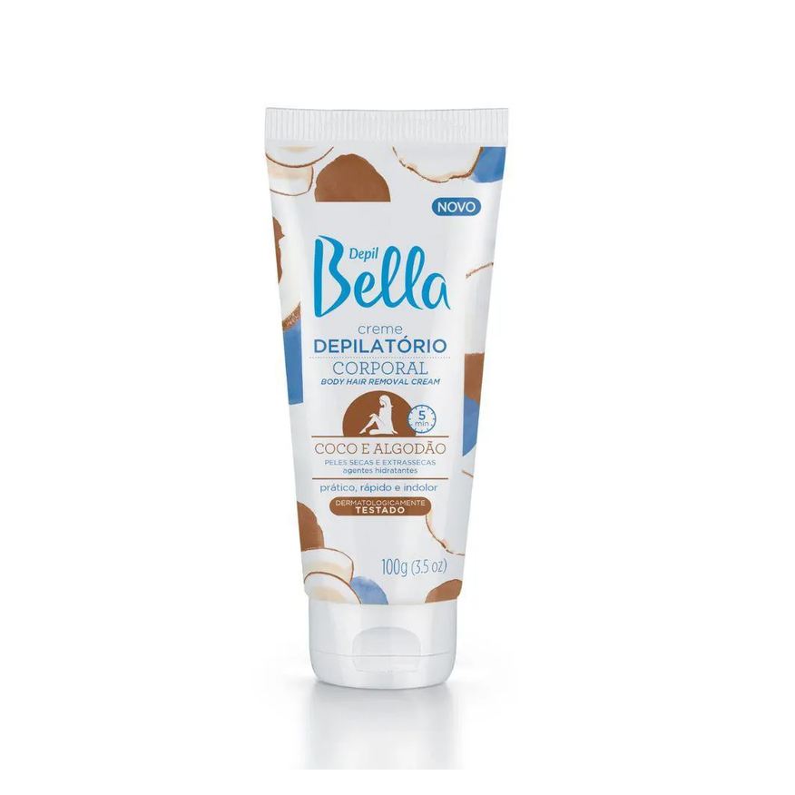 Depil Bella Creme Depilatório Corporal Coco e Algodão 100g