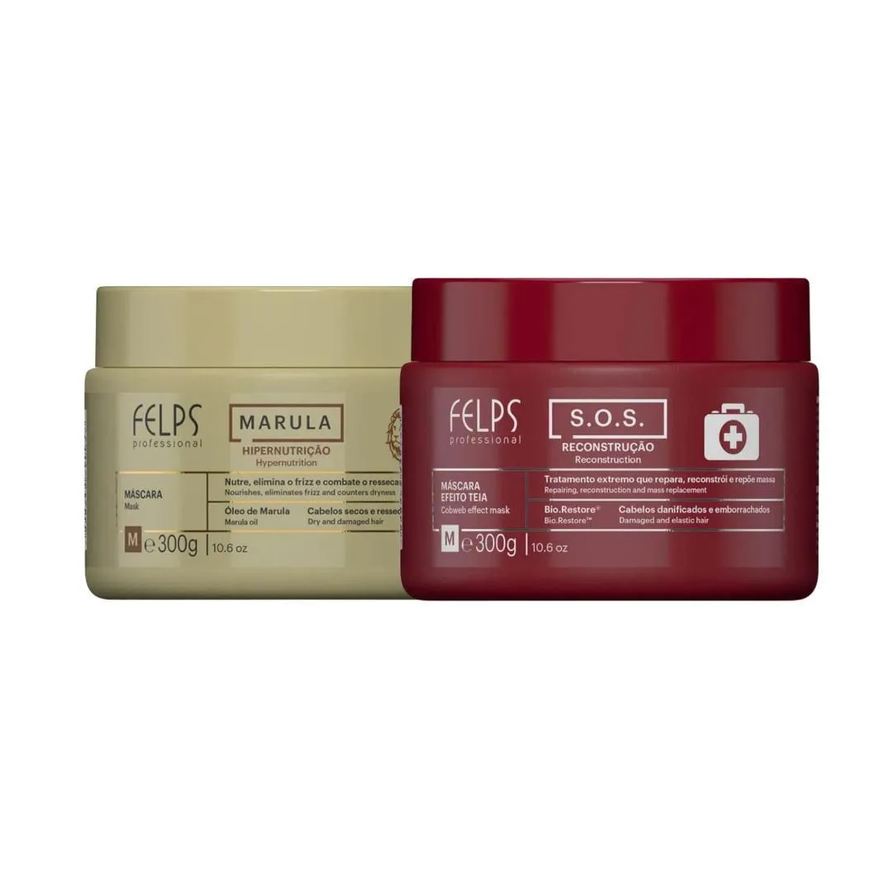 Felps Kit Cronograma Nutriforce (S.o.s + Marula 2 X 300g)