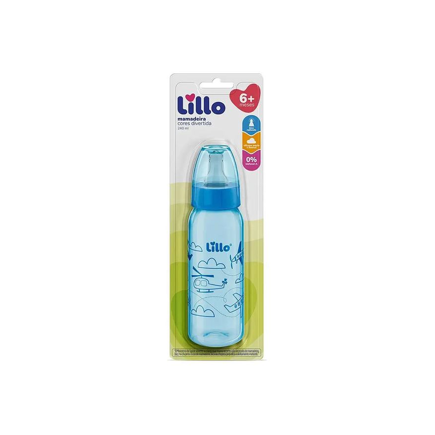 Lillo Mamadeira Cores Divertida Azul 240ml