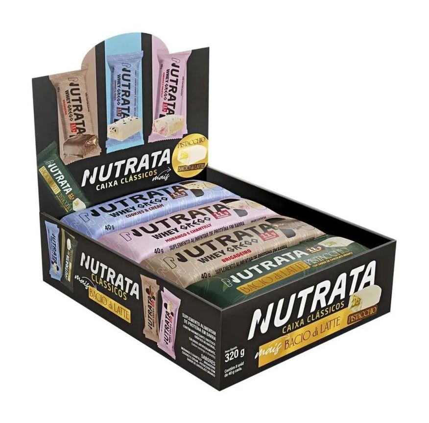Nutrata Barra Proteica Display Clássicos e Bacio com 12 Unidades (320g) - Sabor: Caixa Mista