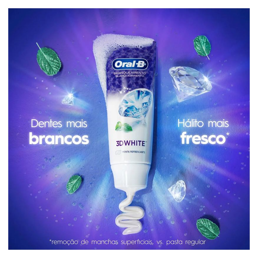 Oral-B Creme Dental 3D White Branqueamento 140g