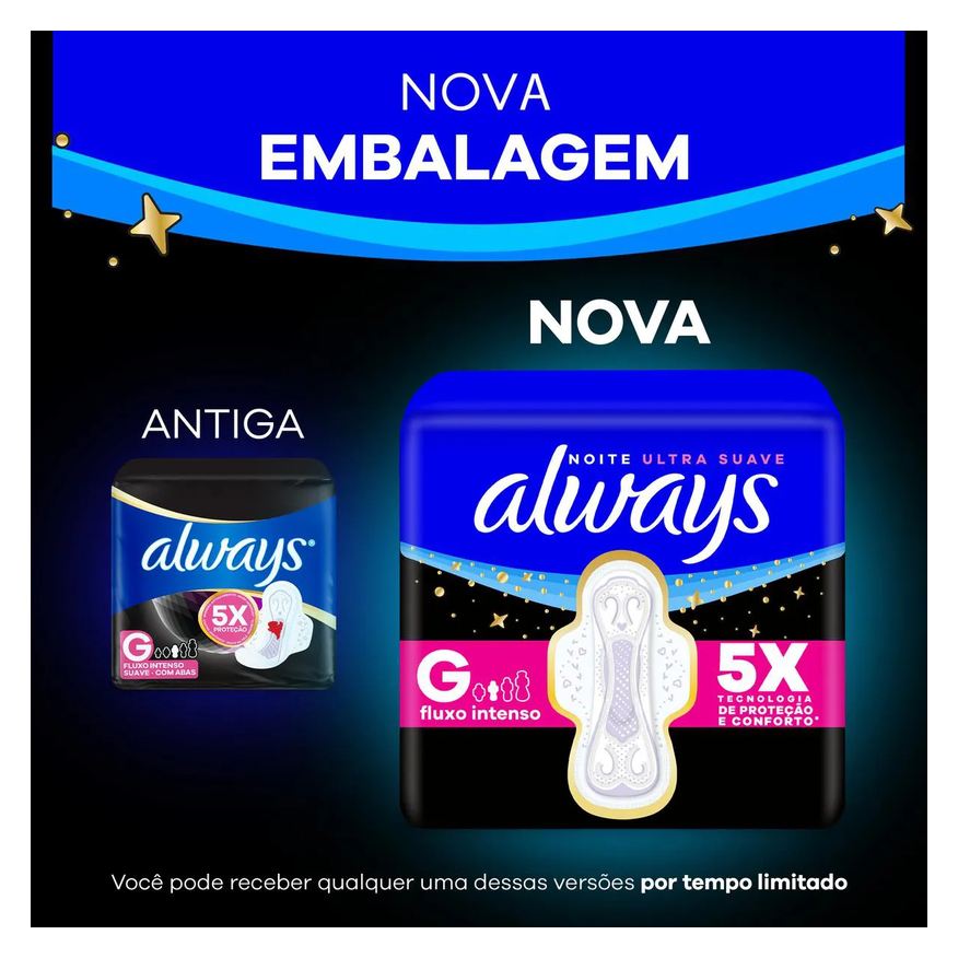 Always Absorvente Noite Ultra Suave com Abas 16 unidades