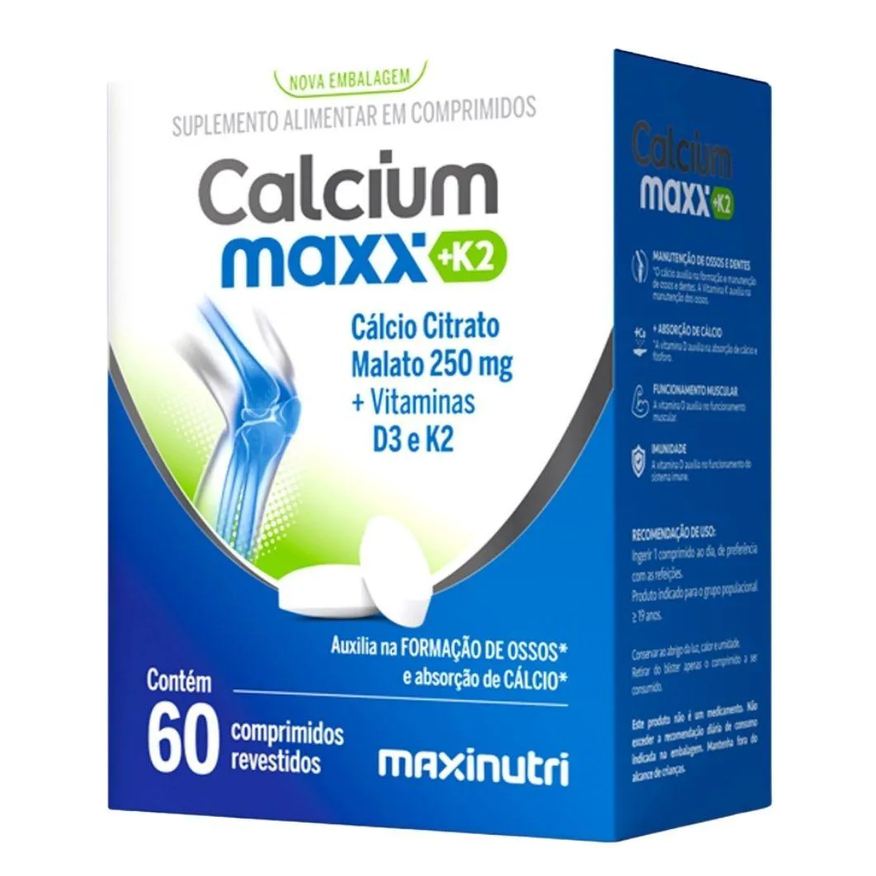 Maxinutri Calcium Maxx K2 ( Cálcio Citrato Malato + Vitaminas D3 e K2) 60 Comprimidos