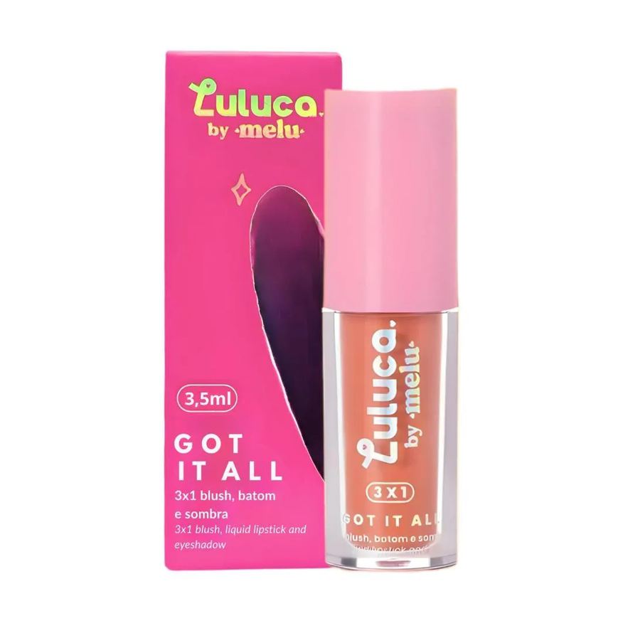 Ruby Rose Batom, Blush e Sombra 3X1 Luluca By Melu Got It All Get Ready Rr-M1007-1