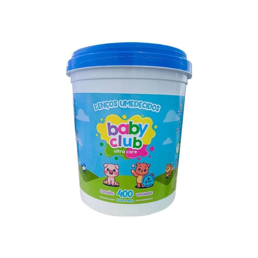 Baby Club Lenços Umedecidos Balde Azul 400 Folhas
