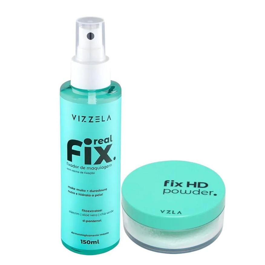 Vizzela Kit Fixador de Maquiagem 150 + Pó Translúcido Matte