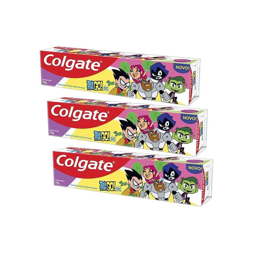 Colgate Kit 3 Cremes Dentais Kids Teen Titans Go 60g