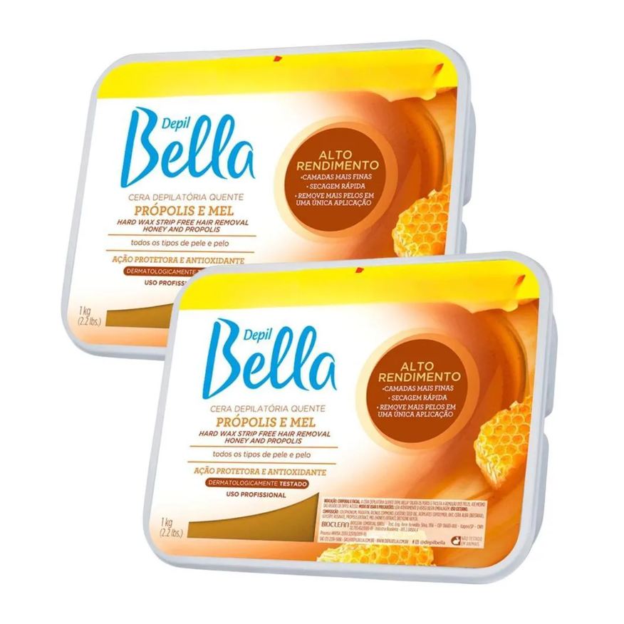 Depil Bella Kit Cera Quente em Barra Própolis com Mel 2kg