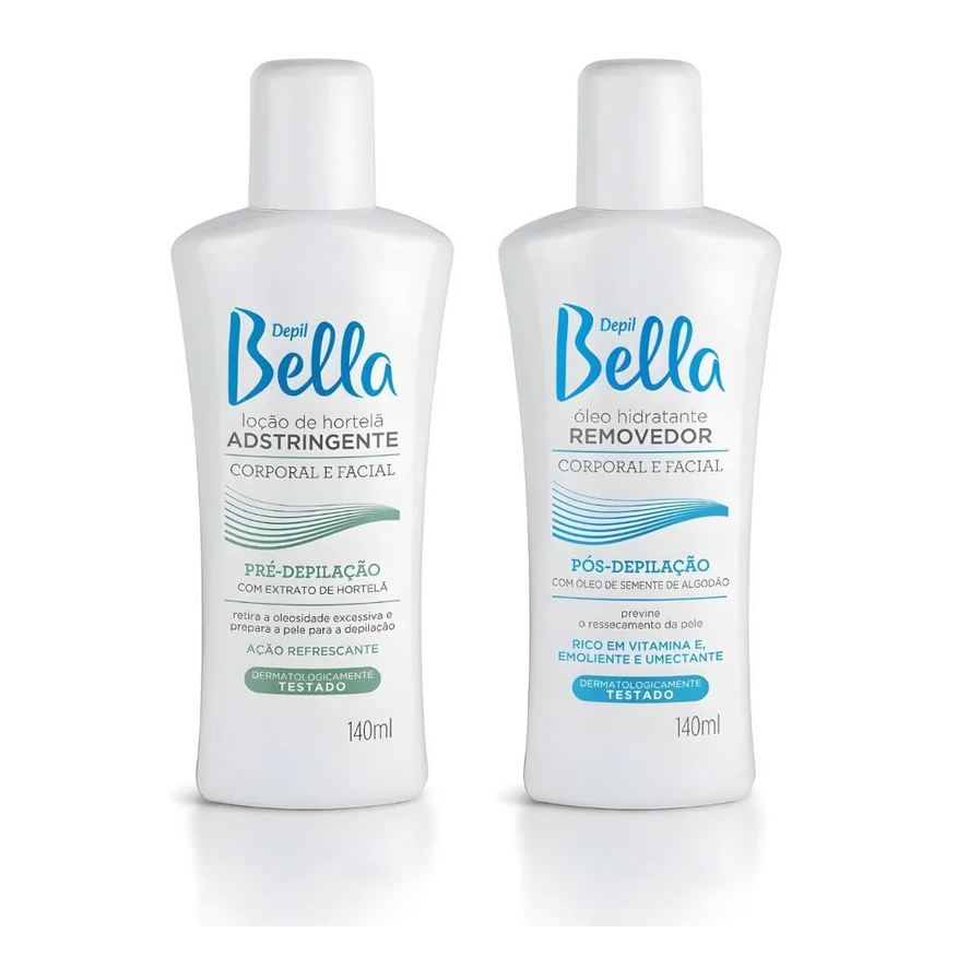Depil Bella Kit Pré Pós Depilação Loção Adstringente + Oleo