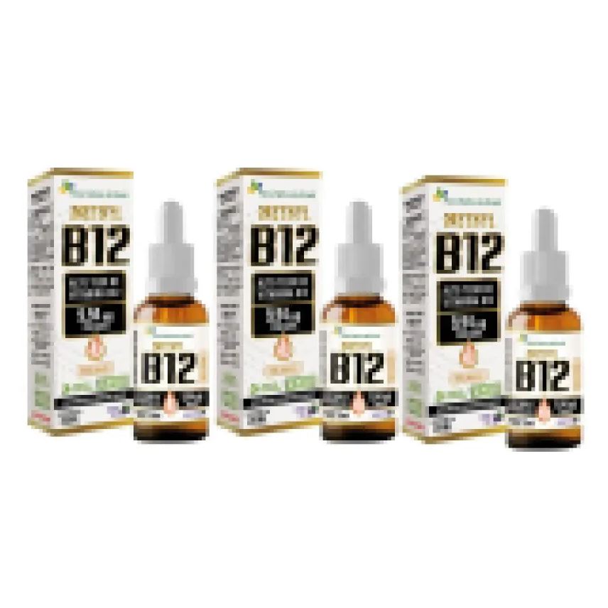 Flora Nativa Do Brasil Kit 3X Vitamina B12 20ml - Metilcobalamina 9,94 Mcg Por Gota - Flora Nativa