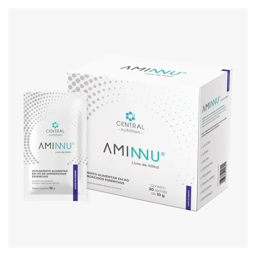 Central Nutrition Aminnu sem Xilitol Blueberry-30 Sachês