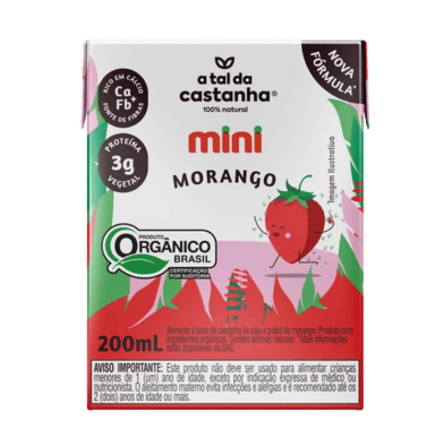 a Tal da Castanha Bebida Vegetal Mini Morango 200ml