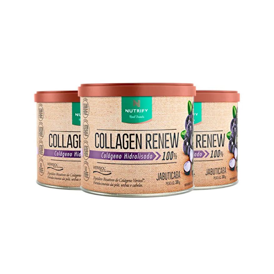 Nutrify Kit 3 Collagen Renew Colágeno Hidrolisado Jabuticaba 300g