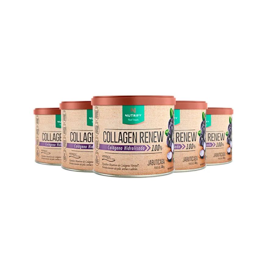 Nutrify Kit 5 Collagen Renew Colágeno Hidrolisado Jabuticaba 300g