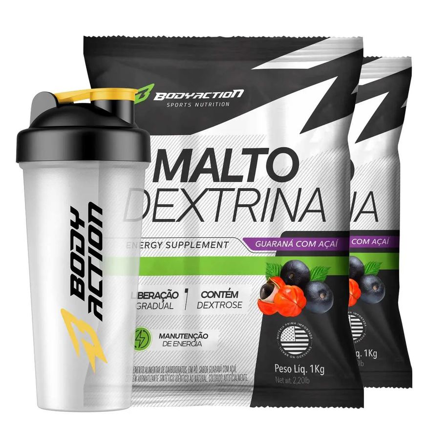 Body Action 2X Maltodextrina Malto Dextrin 1kg Sabor Guaraná com Açaí