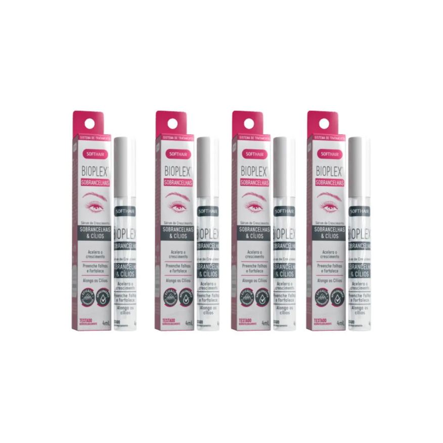 Soft Hair 4 Serum Cilios e Sobrancelha Crescimento Fortalecimento Fios