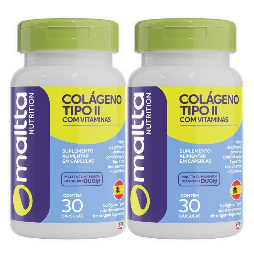 Maltta Nutrition Combo 2 Colágeno Tipo 2 Importado Não Desnaturado + Vitaminas Total 60 Cápsulas - Maltta Nutrtion