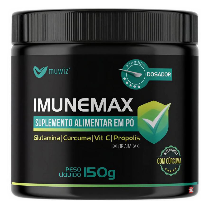 Muwiz Imunemax - Curcuma + Glutamina + Propolis + Vit C 150g Sabor Abacaxi