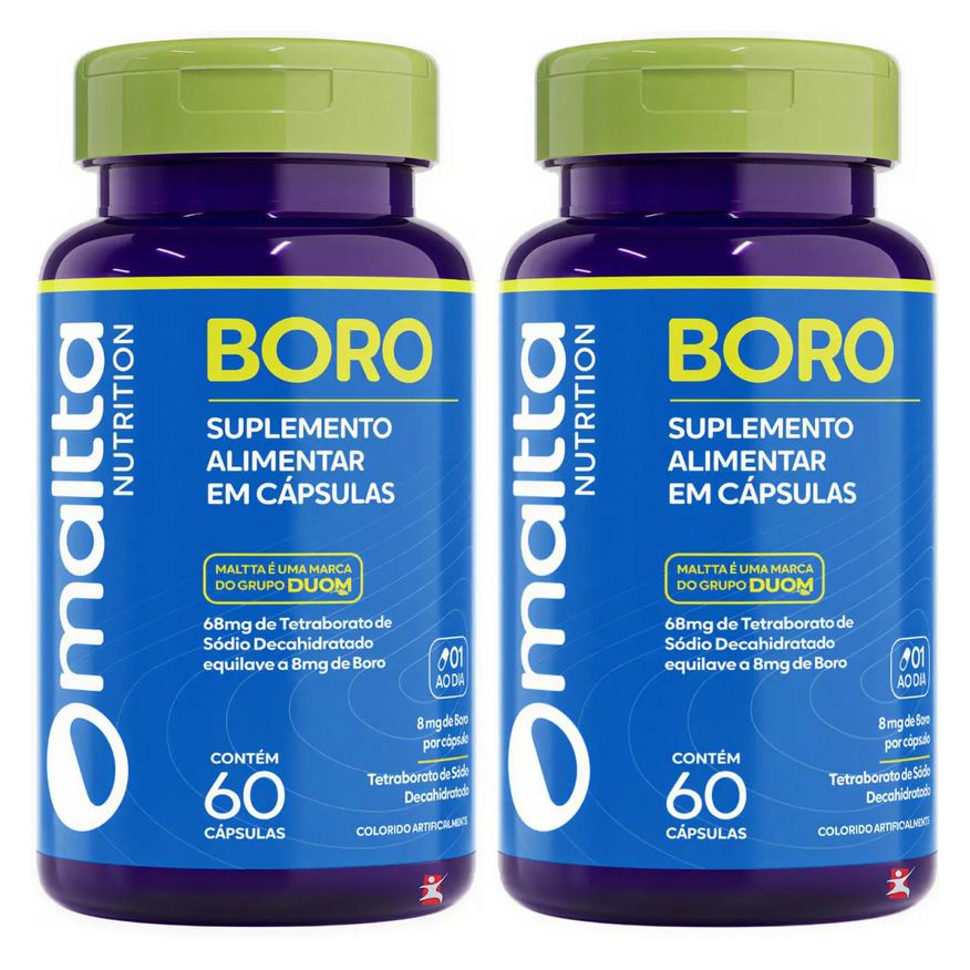 Maltta Nutrition Kit 2 Boro Concentrado 8mg na Porção Saúde do Homem Total 120 Cápsulas