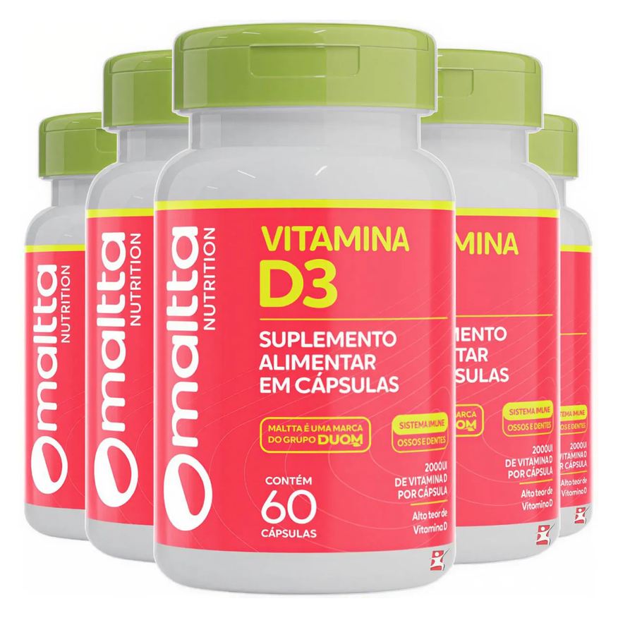 Maltta Nutrition Kit 5 Vitamina D3 Concentrada 2000Ui Colecalciferol Total 300 Cápsulas