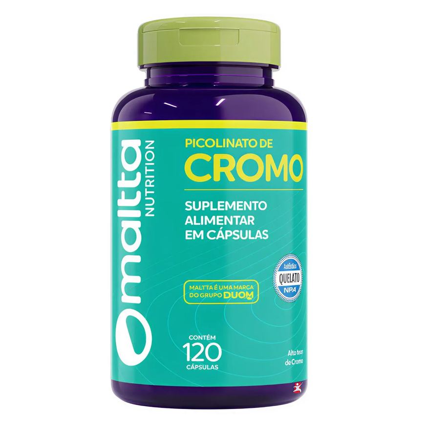 Maltta Nutrition Picolinato de Cromo Super Concentrado Apenas 1 Cápsula ao Dia 120 Cápsulas