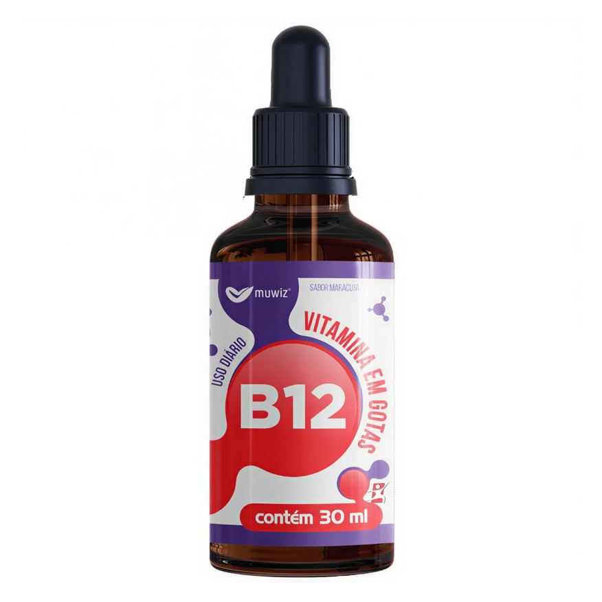 Muwiz Vitamina B12 Cianocobalamina Concentrada 1 Gota ao Dia 30ml 600 Doses