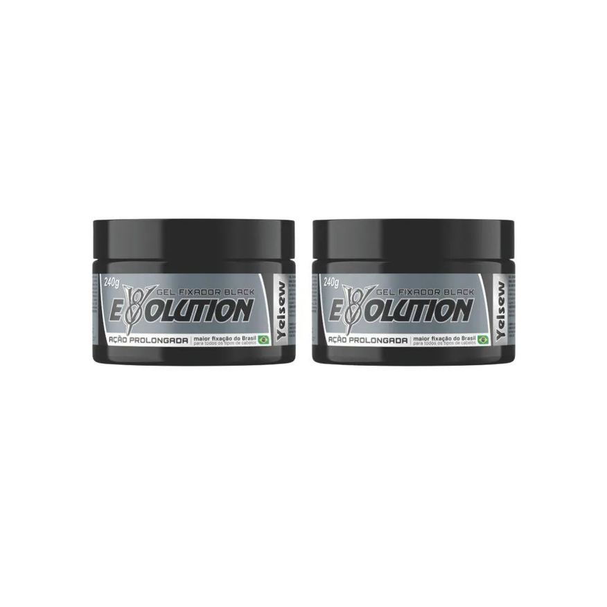 Yelsew Gel Fixador Evolution Black 240g - Kit C/ 2Un