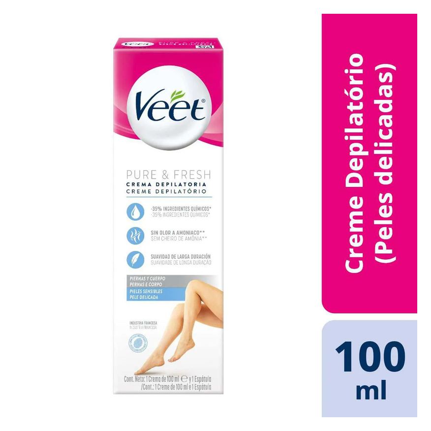 Depilatório Creme Veet Pure & Fresh Pele Sensível 100ml