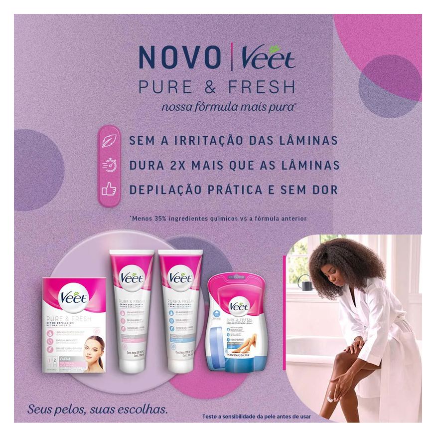 Depilatório Creme Veet Pure & Fresh Pele Sensível 200ml