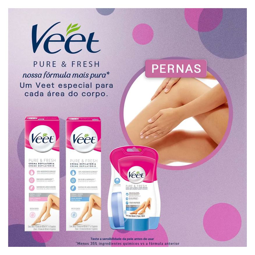 Depilatório Creme Veet Pure & Fresh Pele Sensível 200ml